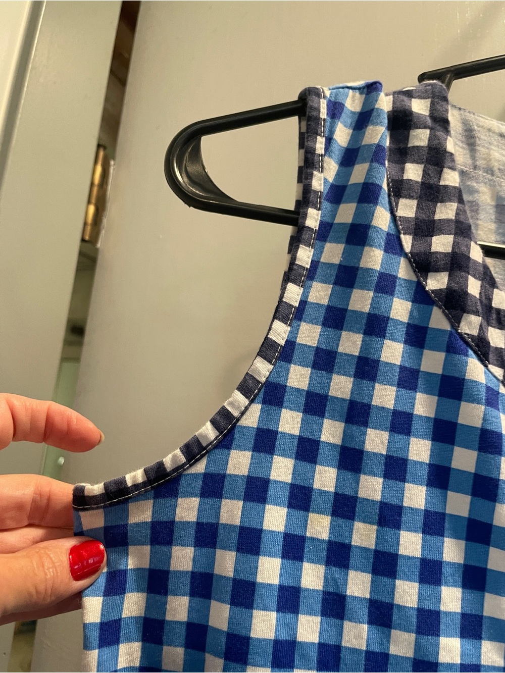 Draper James Lands’ End Blue and White Gingham V‑Neck dress size XS - Picture 5 of 8